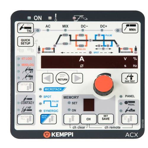ACX panel z pulsacją, pamięcią i funkcją Micro Tac KEMPPI